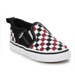 Van’s Toddler Asher V Skater Shoes Red/Black White check size 10